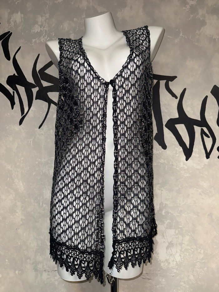 Vintage Layered Unisex Fishnet Vest