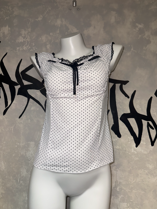 Vintage Polka-dots Fairy Lace Top