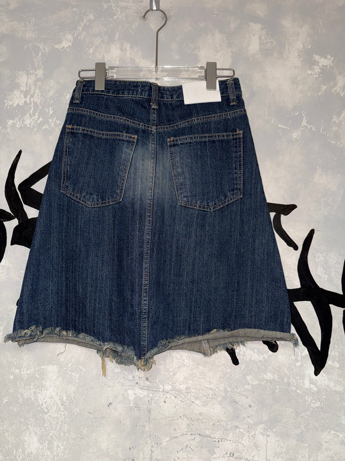 Vintage Style Denim Middle Length Skirt (KR) 28”