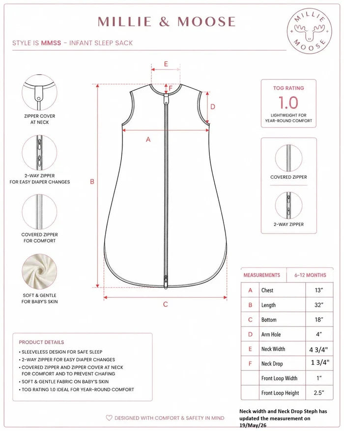 Whaley Cute Infant Sleepsack - Millie + Moose