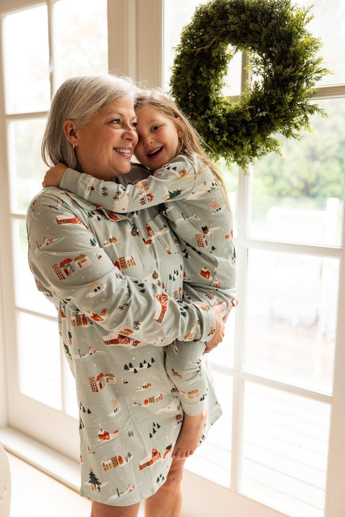 Winter Village Button Nightshirt - Millie + Moose