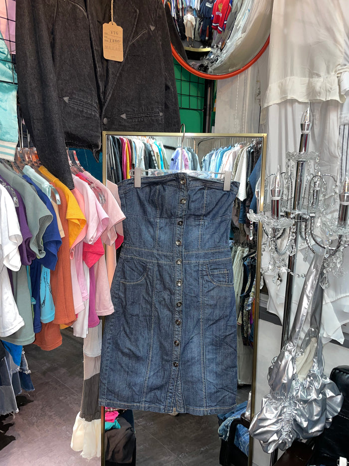 Y2K denim tube dress